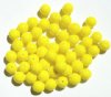 50 8mm Opaque Yellow Round Glass Beads
